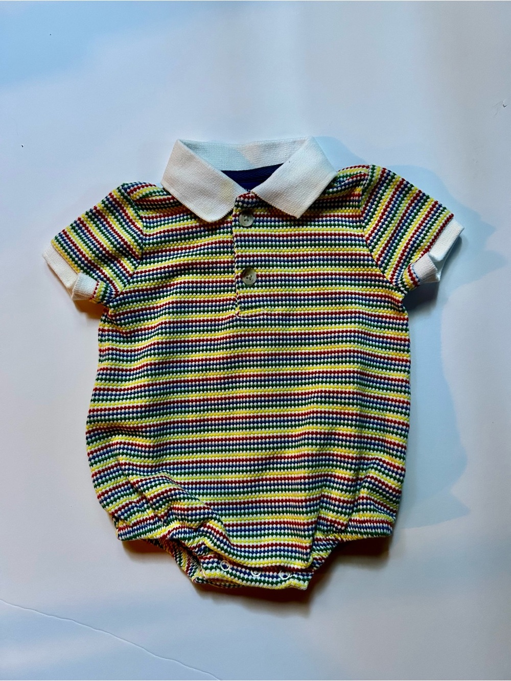 Old Navy 0-3M Baby Polo Bubble Romper EUC Striped Unisex Boy Girl